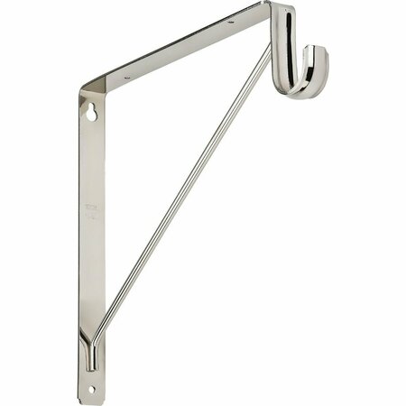 NATIONAL Stanley Home Designs 12-5/8 In. H. x 11 In. D. Shelf & Rod Bracket, Chrome S822091